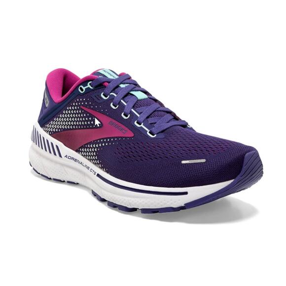 Brooks Women's Adrenaline GTS 22 Running Shoe - Navy/Yucca/Pink - Picture 1 of 11